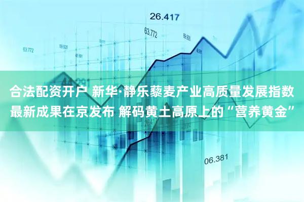 合法配资开户 新华·静乐藜麦产业高质量发展指数最新成果在京发布 解码黄土高原上的“营养黄金”